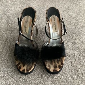 Sexy Dolce & Gabbana black fur heels